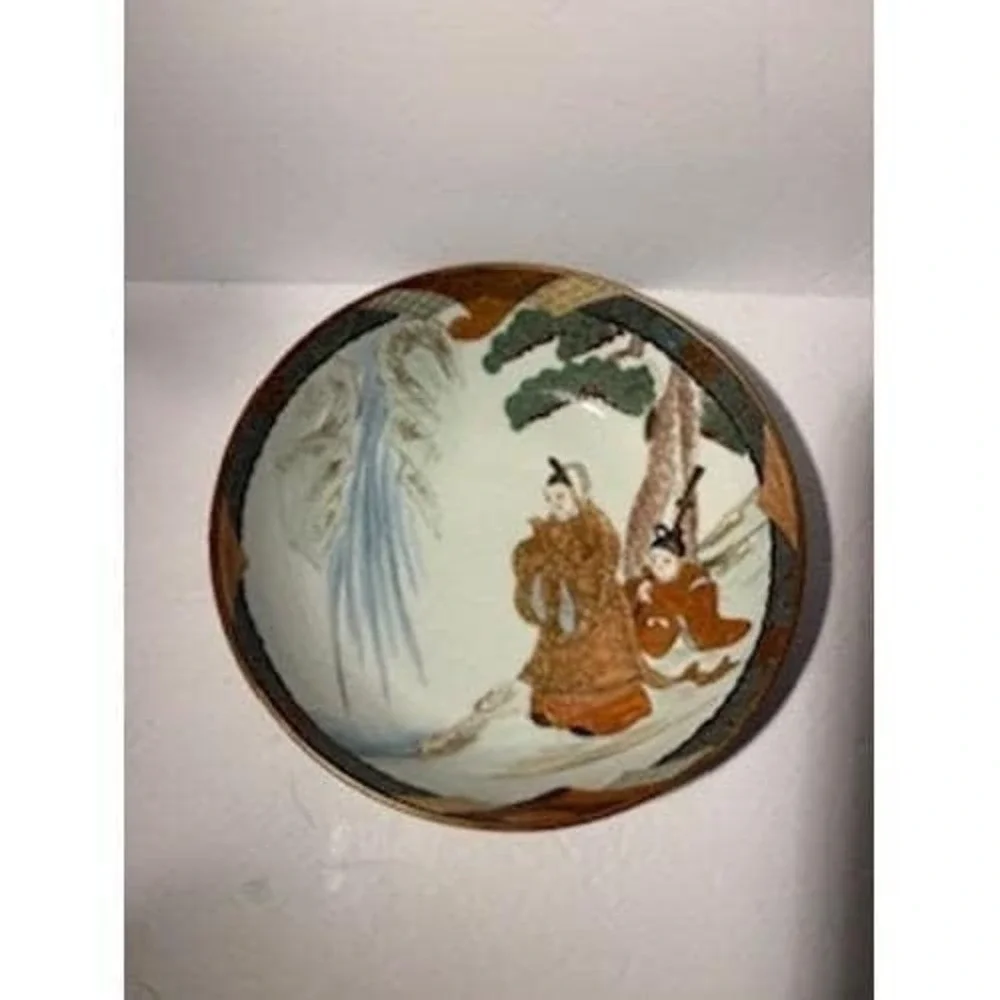 Vintage Japanese Kutani Decorative Bowl, Hand-painted Asian Decor, Table Art 9